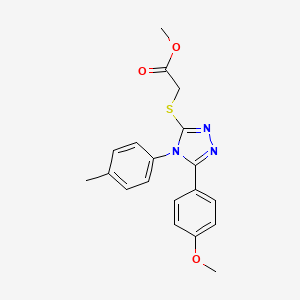 molecular formula C19H19N3O3S B12012760 methyl {[5-(4-methoxyphenyl)-4-(4-methylphenyl)-4H-1,2,4-triazol-3-yl]sulfanyl}acetate CAS No. 763111-40-6