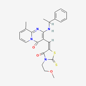 3-{(E)-[3-(2-methoxyethyl)-4-oxo-2-thioxo-1,3-thiazolidin-5-ylidene]methyl}-9-methyl-2-[(1-phenylethyl)amino]-4H-pyrido[1,2-a]pyrimidin-4-one