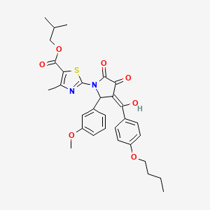 2-methylpropyl 2-{3-[(4-butoxyphenyl)carbonyl]-4-hydroxy-2-(3-methoxyphenyl)-5-oxo-2,5-dihydro-1H-pyrrol-1-yl}-4-methyl-1,3-thiazole-5-carboxylate