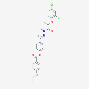 4-(2-(2-(2,4-Dichlorophenoxy)propanoyl)carbohydrazonoyl)phenyl 4-ethoxybenzoate