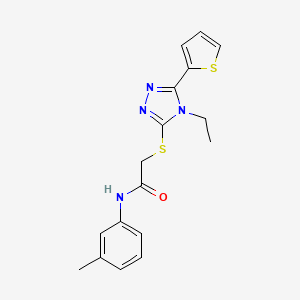 2-{[4-ethyl-5-(thiophen-2-yl)-4H-1,2,4-triazol-3-yl]sulfanyl}-N-(3-methylphenyl)acetamide