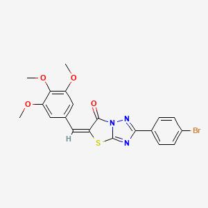 (5E)-2-(4-bromophenyl)-5-(3,4,5-trimethoxybenzylidene)[1,3]thiazolo[3,2-b][1,2,4]triazol-6(5H)-one