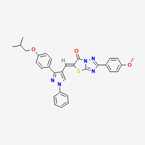 molecular formula C31H27N5O3S B12012970 (5Z)-5-{[3-(4-isobutoxyphenyl)-1-phenyl-1H-pyrazol-4-yl]methylene}-2-(4-methoxyphenyl)[1,3]thiazolo[3,2-b][1,2,4]triazol-6(5H)-one CAS No. 623935-06-8