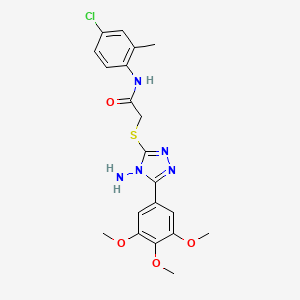 molecular formula C20H22ClN5O4S B12012974 2-{[4-amino-5-(3,4,5-trimethoxyphenyl)-4H-1,2,4-triazol-3-yl]sulfanyl}-N-(4-chloro-2-methylphenyl)acetamide 