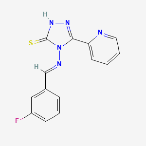 4-((3-Fluorobenzylidene)amino)-5-(pyridin-2-yl)-4H-1,2,4-triazole-3-thiol