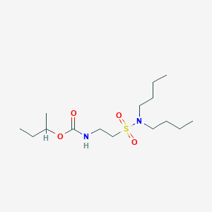 molecular formula C15H32N2O4S B1201302 Carbamic acid, (2-((dibutylamino)sulfonyl)ethyl)-, 2-methylpropyl ester CAS No. 93281-23-3