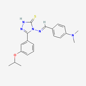 4-({(E)-[4-(dimethylamino)phenyl]methylidene}amino)-5-(3-isopropoxyphenyl)-4H-1,2,4-triazol-3-yl hydrosulfide