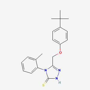 molecular formula C20H23N3OS B12013042 5-[(4-tert-butylphenoxy)methyl]-4-(2-methylphenyl)-2,4-dihydro-3H-1,2,4-triazole-3-thione CAS No. 539808-73-6