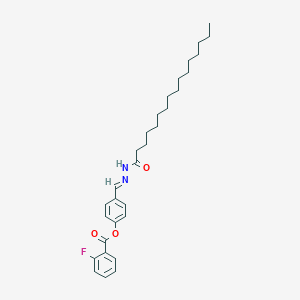 [4-[(E)-(hexadecanoylhydrazinylidene)methyl]phenyl] 2-fluorobenzoate