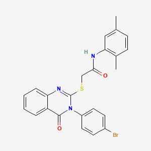 molecular formula C24H20BrN3O2S B12013093 2-{[3-(4-bromophenyl)-4-oxo-3,4-dihydroquinazolin-2-yl]sulfanyl}-N-(2,5-dimethylphenyl)acetamide 