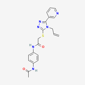 molecular formula C20H20N6O2S B12013110 N-[4-(acetylamino)phenyl]-2-{[4-allyl-5-(3-pyridinyl)-4H-1,2,4-triazol-3-yl]sulfanyl}acetamide 