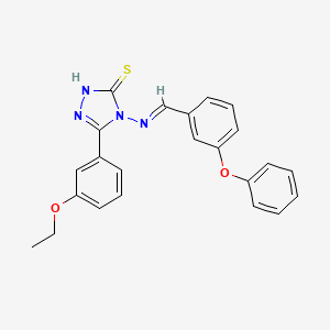 molecular formula C23H20N4O2S B12013119 5-(3-Ethoxyphenyl)-4-((3-phenoxybenzylidene)amino)-4H-1,2,4-triazole-3-thiol CAS No. 613249-65-3