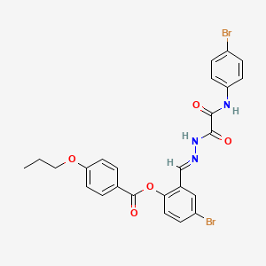 molecular formula C25H21Br2N3O5 B12013157 4-BR-2-(2-((4-Bromoanilino)(oxo)acetyl)carbohydrazonoyl)phenyl 4-propoxybenzoate CAS No. 769142-77-0