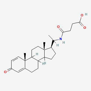 molecular formula C25H35NO4 B1201323 4-[1-[(10R,13S,17S)-10,13-dimethyl-3-oxo-6,7,8,9,11,12,14,15,16,17-decahydrocyclopenta[a]phenanthren-17-yl]ethylamino]-4-oxobutanoic acid CAS No. 134332-55-1