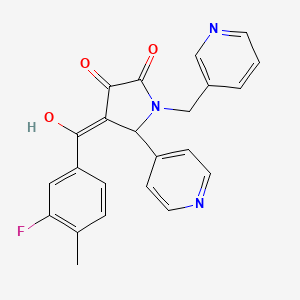 molecular formula C23H18FN3O3 B12013230 4-(3-fluoro-4-methylbenzoyl)-3-hydroxy-5-(4-pyridinyl)-1-(3-pyridinylmethyl)-1,5-dihydro-2H-pyrrol-2-one CAS No. 618073-80-6