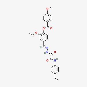 2-Ethoxy-4-(2-((4-ethylanilino)(oxo)AC)carbohydrazonoyl)phenyl 4-methoxybenzoate