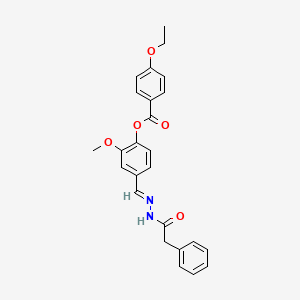 2-Methoxy-4-(2-(phenylacetyl)carbohydrazonoyl)phenyl 4-ethoxybenzoate