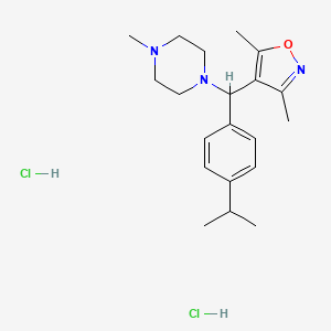 molecular formula C20H31Cl2N3O B1201335 3,5-Dimethylisoxazol-4-yl-(4-isopropylphenyl)-(4-methylpiperazin-1-yl)methane CAS No. 88247-58-9