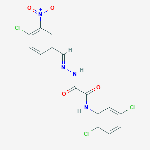 molecular formula C15H9Cl3N4O4 B12013409 N'-[(E)-(4-chloro-3-nitrophenyl)methylideneamino]-N-(2,5-dichlorophenyl)oxamide CAS No. 767291-03-2