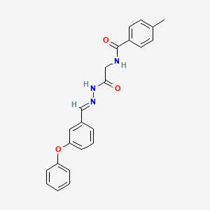 4-Methyl-N-(2-oxo-2-(2-(3-phenoxybenzylidene)hydrazino)ethyl)benzamide