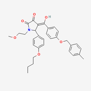 molecular formula C32H35NO6 B12013440 5-(4-butoxyphenyl)-3-hydroxy-1-(2-methoxyethyl)-4-({4-[(4-methylbenzyl)oxy]phenyl}carbonyl)-1,5-dihydro-2H-pyrrol-2-one 