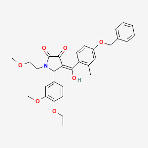 molecular formula C31H33NO7 B12013480 4-(4-(Benzyloxy)-2-methylbenzoyl)-5-(4-ethoxy-3-methoxyphenyl)-3-hydroxy-1-(2-methoxyethyl)-1H-pyrrol-2(5H)-one 