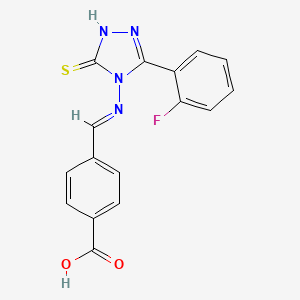 4-(((3-(2-Fluorophenyl)-5-thioxo-1H-1,2,4-triazol-4(5H)-yl)imino)methyl)benzoic acid