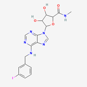 molecular formula C18H19IN6O4 B1201354 3,4-dihydroxy-5-[6-[(3-iodophenyl)methylamino]-9-purinyl]-N-methyl-2-oxolanecarboxamide 