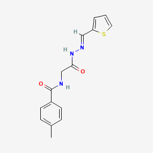 molecular formula C15H15N3O2S B12013551 4-methyl-N-[2-oxo-2-[(2E)-2-(thiophen-2-ylmethylidene)hydrazinyl]ethyl]benzamide 