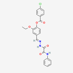 4-(2-(Anilino(oxo)acetyl)carbohydrazonoyl)-2-ethoxyphenyl 4-chlorobenzoate