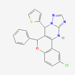 2-chloro-6-phenyl-7-(2-thienyl)-7,12-dihydro-6H-chromeno[4,3-d][1,2,4]triazolo[1,5-a]pyrimidine