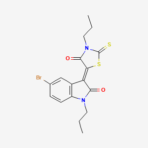 molecular formula C17H17BrN2O2S2 B12013673 5-(5-Bromo-2-oxo-1-propylindolin-3-ylidene)-3-propyl-2-thioxothiazolidin-4-one CAS No. 617698-17-6