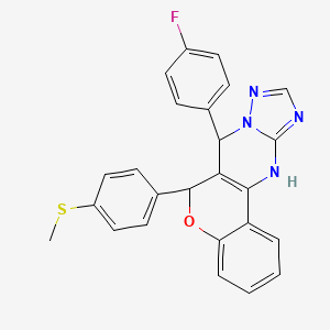 7-(4-fluorophenyl)-6-[4-(methylsulfanyl)phenyl]-7,12-dihydro-6H-chromeno[4,3-d][1,2,4]triazolo[1,5-a]pyrimidine