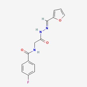 4-Fluoro-N-(2-(2-(furan-2-ylmethylene)hydrazinyl)-2-oxoethyl)benzamide