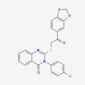 2-{[2-(1,3-benzodioxol-5-yl)-2-oxoethyl]sulfanyl}-3-(4-chlorophenyl)quinazolin-4(3H)-one