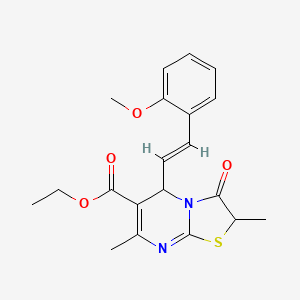 ethyl 5-[(E)-2-(2-methoxyphenyl)ethenyl]-2,7-dimethyl-3-oxo-2,3-dihydro-5H-[1,3]thiazolo[3,2-a]pyrimidine-6-carboxylate