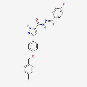 N'-(4-Fluorobenzylidene)-5-(4-((4-methylbenzyl)oxy)phenyl)-1H-pyrazole-3-carbohydrazide