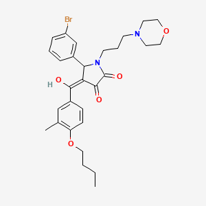 molecular formula C29H35BrN2O5 B12013790 5-(3-Bromophenyl)-4-(4-butoxy-3-methylbenzoyl)-3-hydroxy-1-[3-(4-morpholinyl)propyl]-1,5-dihydro-2H-pyrrol-2-one 