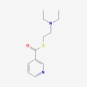 molecular formula C12H18N2OS B1201380 3-Pyridinecarbothioic acid, S-(2-(diethylamino)ethyl) ester CAS No. 57336-05-7