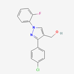 molecular formula C16H12ClFN2O B12013803 (3-(4-Chlorophenyl)-1-(2-fluorophenyl)-1H-pyrazol-4-YL)methanol 