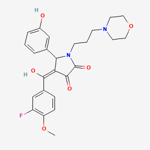 molecular formula C25H27FN2O6 B12013818 4-(3-Fluoro-4-methoxybenzoyl)-3-hydroxy-5-(3-hydroxyphenyl)-1-(3-morpholinopropyl)-1H-pyrrol-2(5H)-one CAS No. 618073-00-0