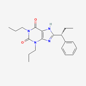 B1201383 3,7-Dihydro-8-(1-phenylpropyl)-1,3-dipropyl-1H-purine-2,6-dione CAS No. 137766-81-5