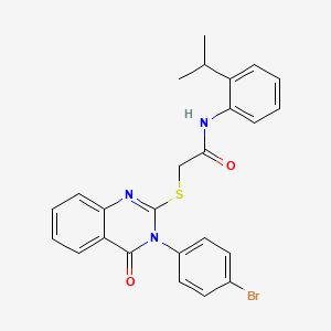 2-{[3-(4-bromophenyl)-4-oxo-3,4-dihydroquinazolin-2-yl]sulfanyl}-N-[2-(propan-2-yl)phenyl]acetamide