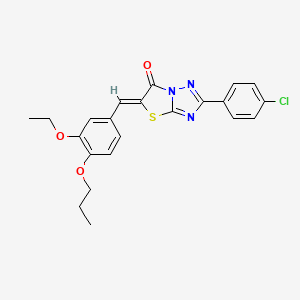 molecular formula C22H20ClN3O3S B12013887 (5Z)-2-(4-chlorophenyl)-5-(3-ethoxy-4-propoxybenzylidene)[1,3]thiazolo[3,2-b][1,2,4]triazol-6(5H)-one CAS No. 617694-31-2