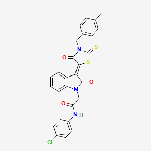 N-(4-chlorophenyl)-2-{(3Z)-3-[3-(4-methylbenzyl)-4-oxo-2-thioxo-1,3-thiazolidin-5-ylidene]-2-oxo-2,3-dihydro-1H-indol-1-yl}acetamide