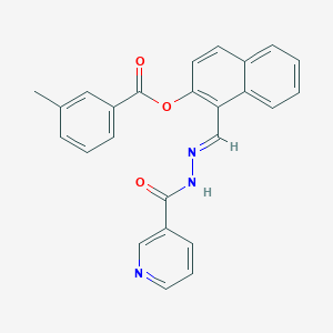 1-(2-(3-Pyridinylcarbonyl)carbohydrazonoyl)-2-naphthyl 3-methylbenzoate