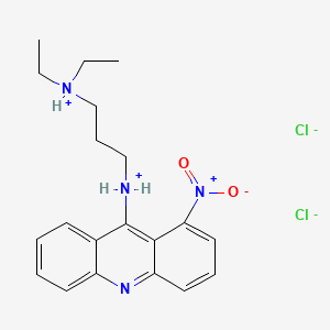 molecular formula C20H26Cl2N4O2 B1201398 Acridine, 9-((3-(diethylamino)propyl)amino)-1-nitro-, dihydrochloride CAS No. 17074-44-1