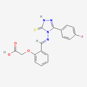 2-(2-(((3-(4-Fluorophenyl)-5-thioxo-1H-1,2,4-triazol-4(5H)-yl)imino)methyl)phenoxy)acetic acid