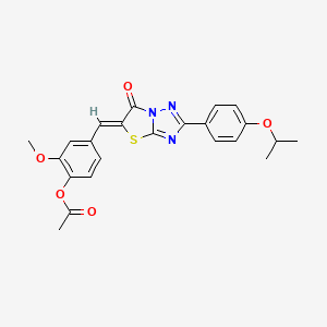 4-[(Z)-(2-(4-Isopropoxyphenyl)-6-oxo[1,3]thiazolo[3,2-B][1,2,4]triazol-5(6H)-ylidene)methyl]-2-methoxyphenyl acetate