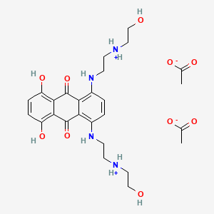 molecular formula C26H36N4O10 B1201408 1,4-二羟基-5,8-双(2-((2-羟乙基)氨基)乙基氨基)-9,10-蒽醌二乙酸酯 CAS No. 70711-41-0